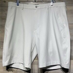 Greg Norman Performance Golf Shorts Men’s 38x9 Shark Gray Stripe Chino Stretch